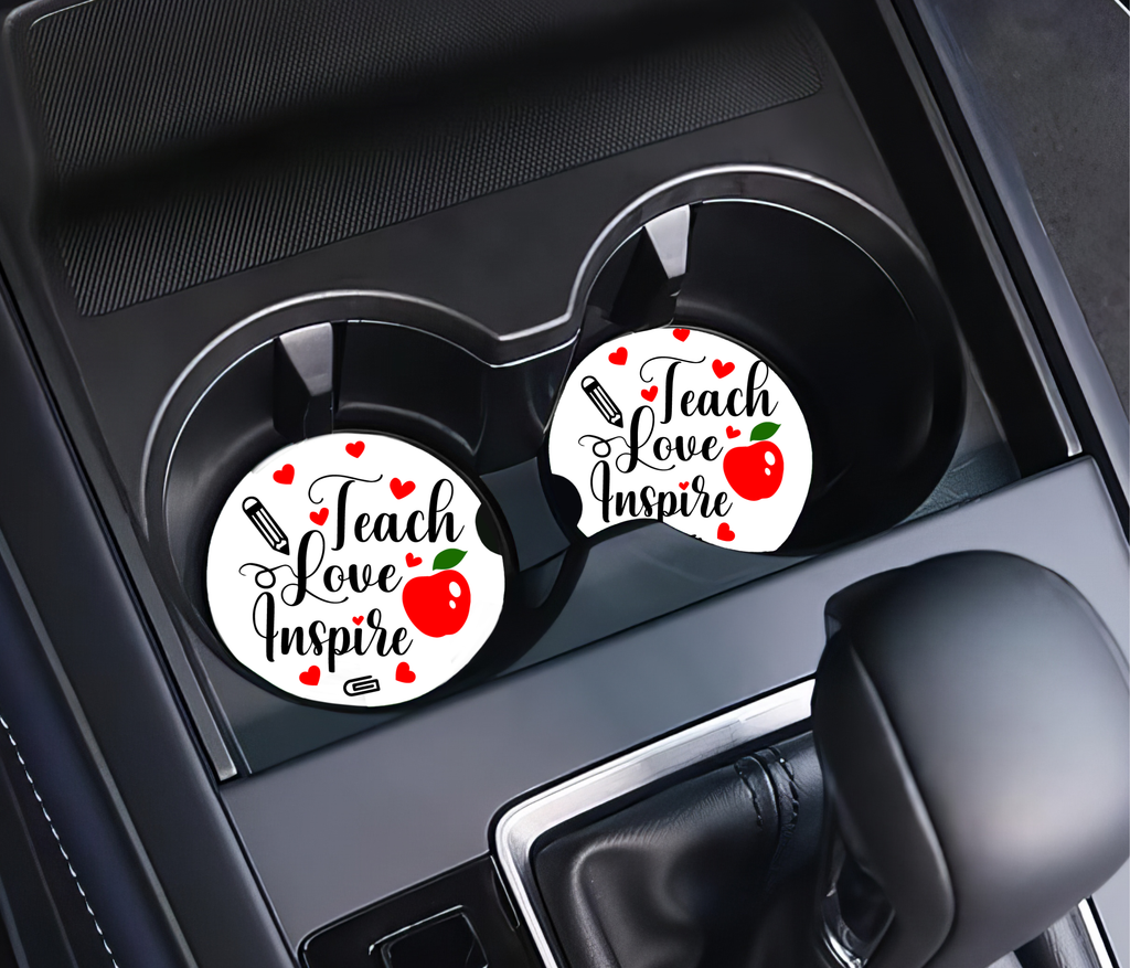 Teacher Appreciation Ceramic Car Coaster, Sublimated Car Coasters