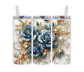 20 oz Stainless Steel Tumbler, Blue Rose Sublimated Tumbler
