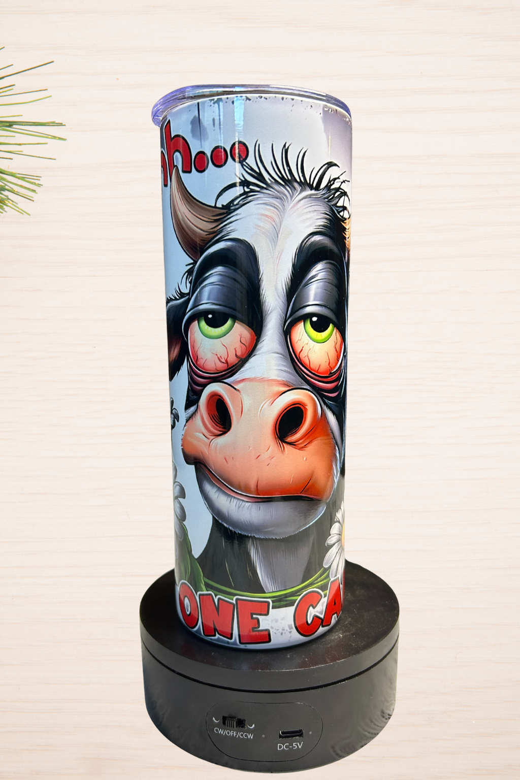 Silly Cow Tumbler 20 oz – “Shh, No One Cares”– Sublimated Stainless Steel Cup