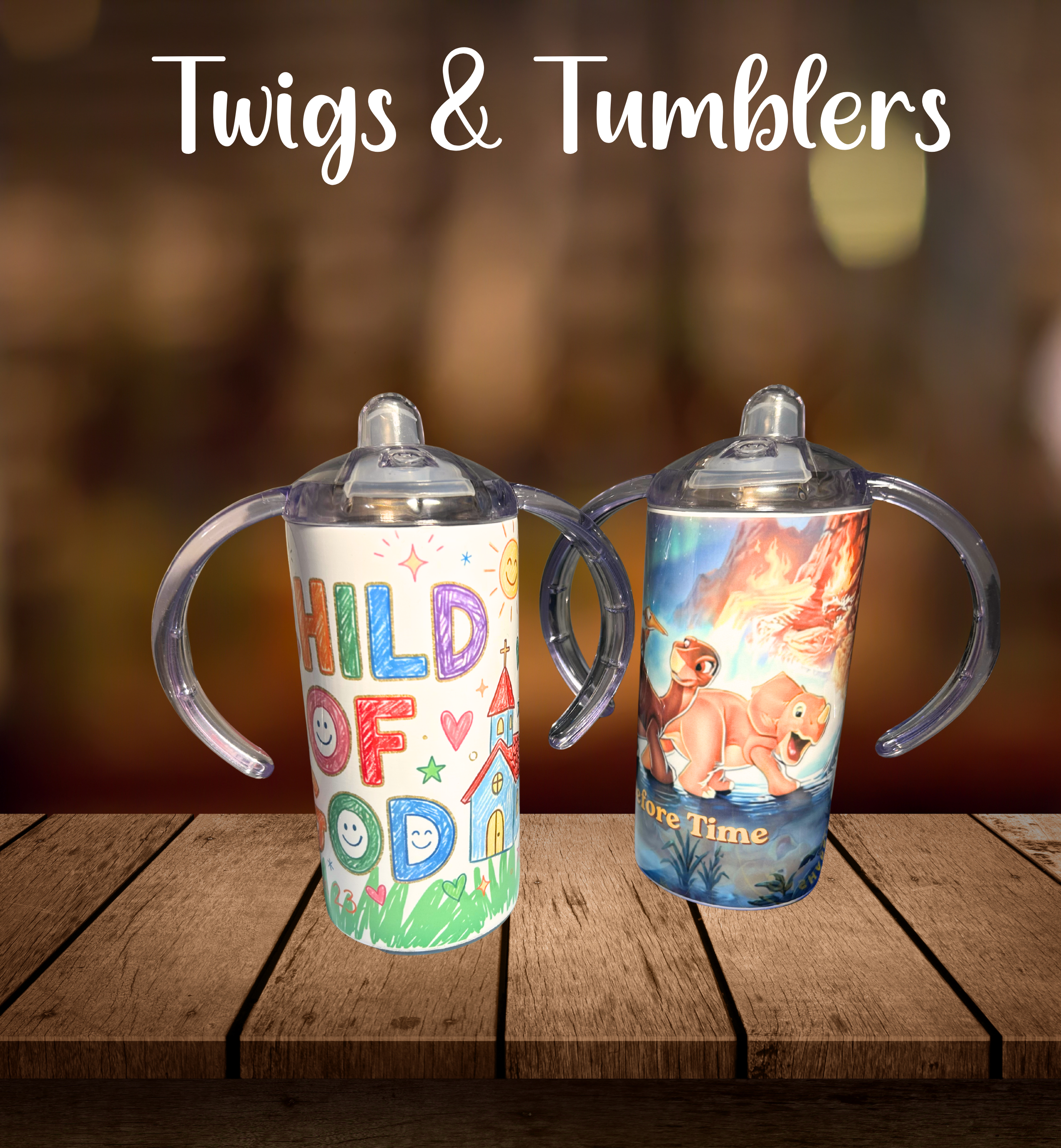 12oz Child of God Sublimated Sippy Cup | Crayon Design | Includes 2 Lids & Straw