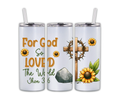 20 oz Christian Tumbler – John 3:16 Bible Verse – Stainless Steel Tumbler