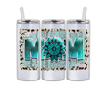 Sublimated 20 oz Western MOM Tumbler Featuring Water bottle/ Regular Lid w/Straw