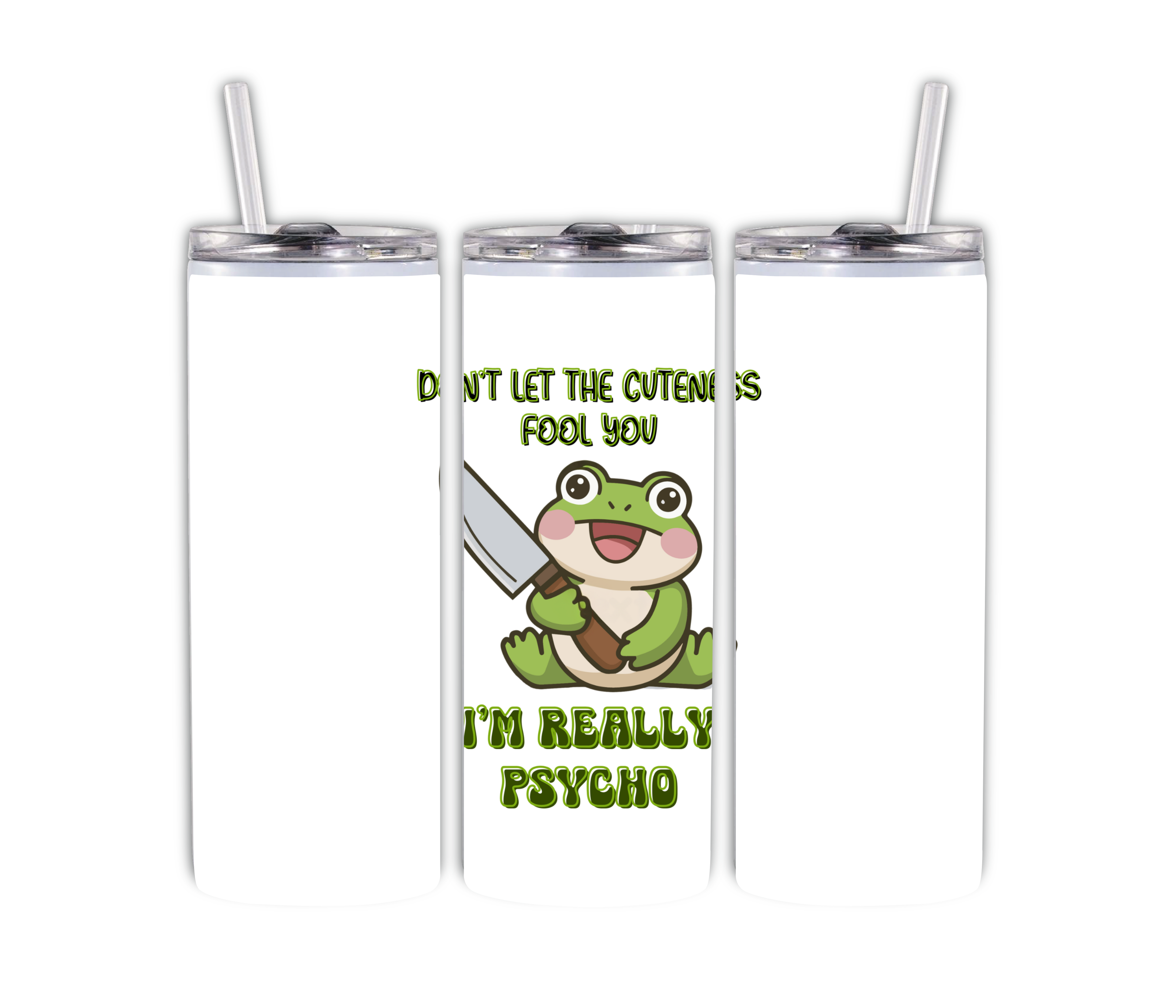 Funny Frog “Don’t Let the Cuteness Fool You” 20 oz Sublimated Tumbler