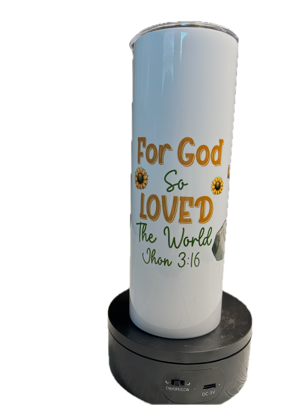 20 oz Christian Tumbler – John 3:16 Bible Verse – Stainless Steel Tumbler