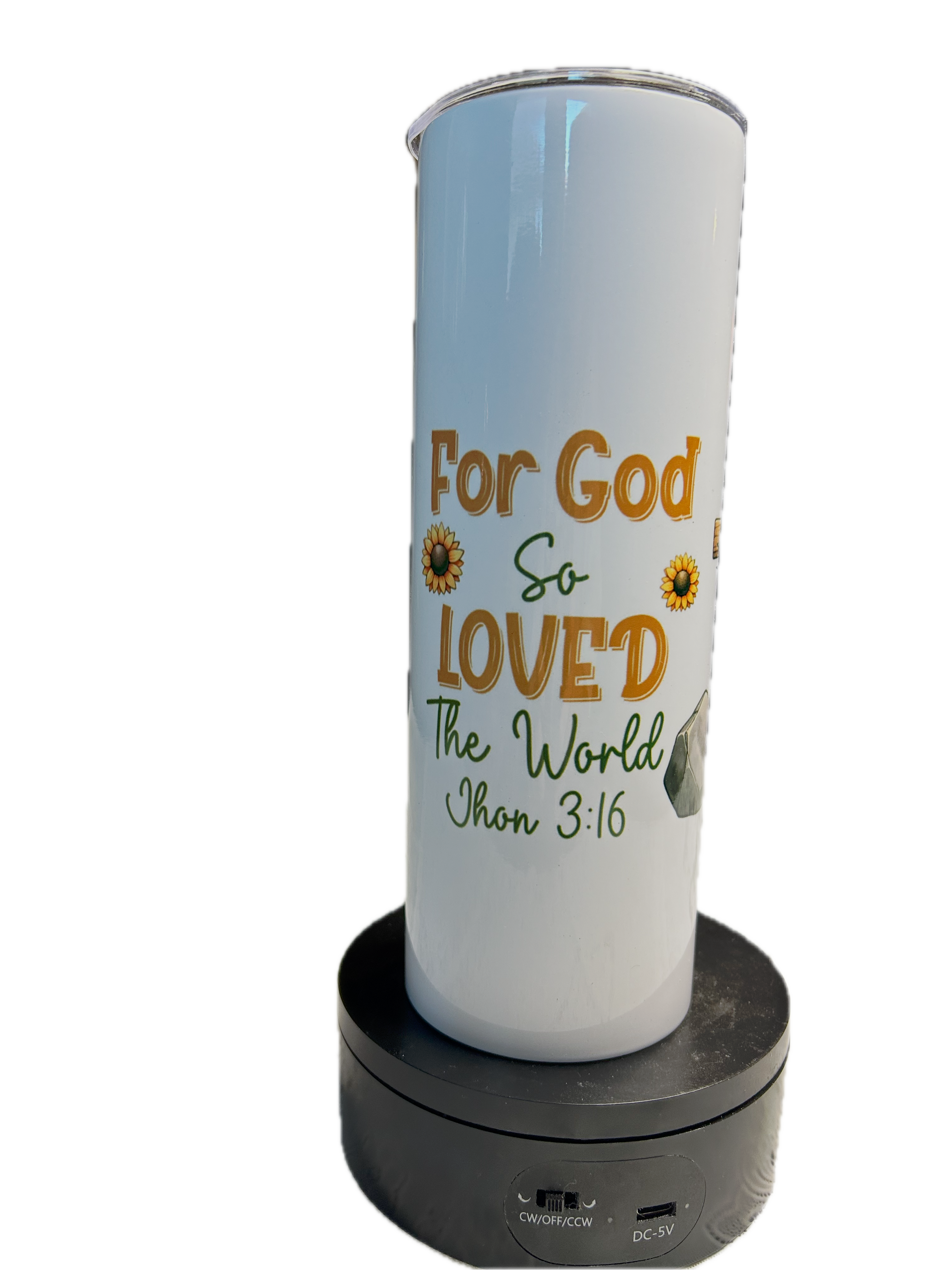 20 oz Christian Tumbler – John 3:16 Bible Verse – Stainless Steel Tumbler