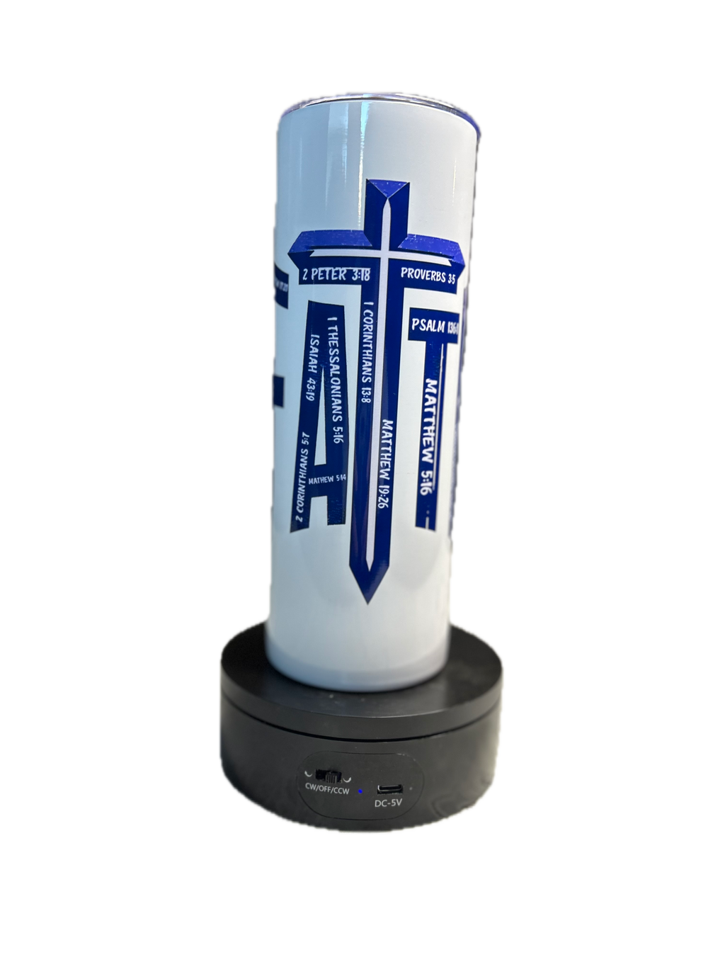 FAITH 20 oz. Stainless Tumbler with Multiple Bible Verses, Christian Tumbler