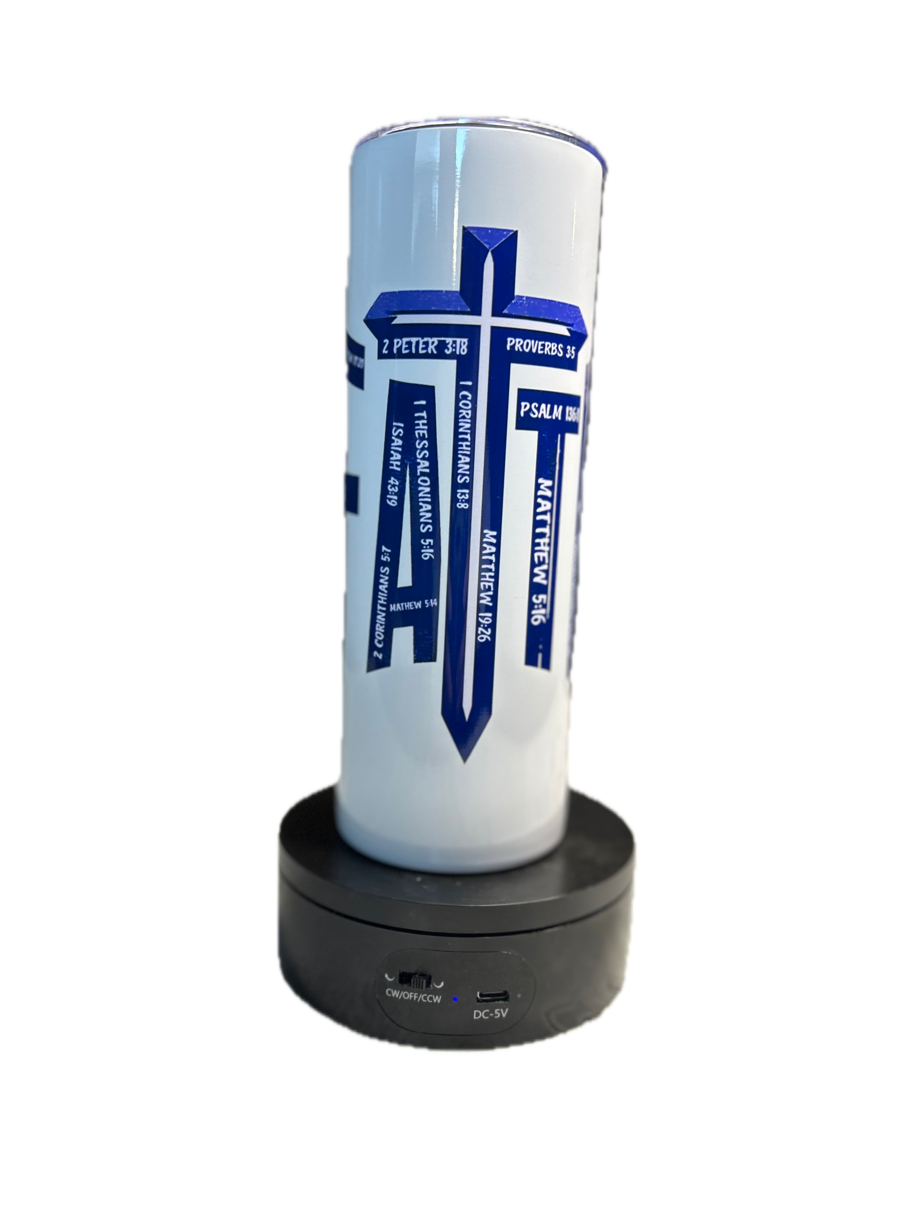 FAITH 20 oz. Stainless Tumbler with Multiple Bible Verses, Christian Tumbler