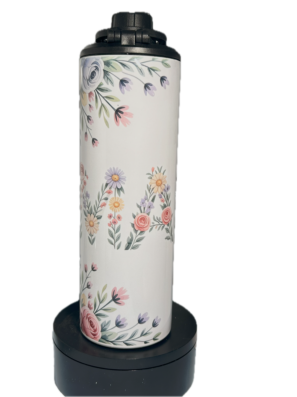 Mama Tumbler,Sublimated 20 oz Floral MAMA Tumbler Featuring Water bottle/ Regular Lid w/Straw
