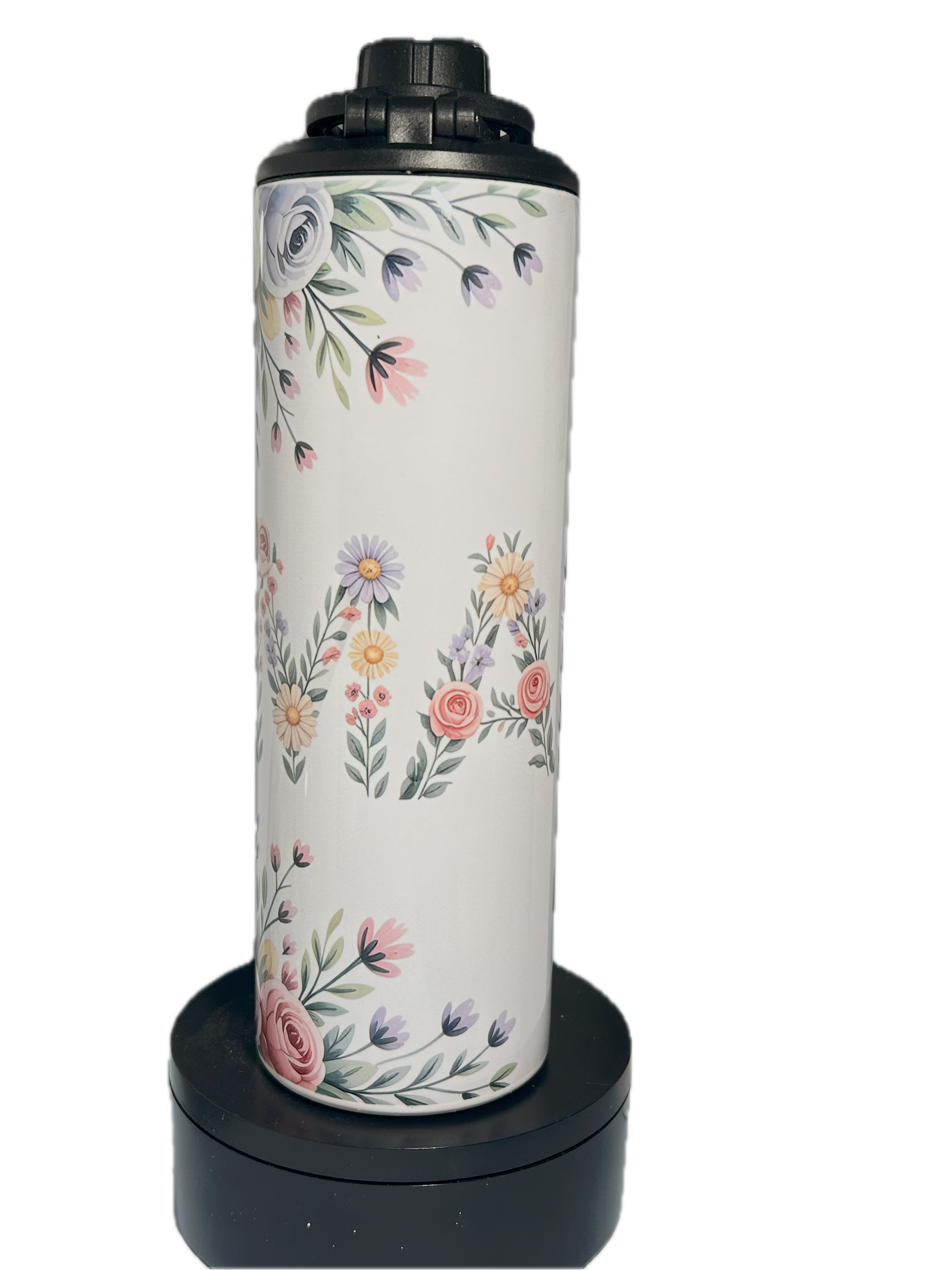 Mama Tumbler,Sublimated 20 oz Floral MAMA Tumbler Featuring Water bottle/ Regular Lid w/Straw