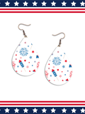 Patriotic Teardrop Earrings, Sublimated Earrings
