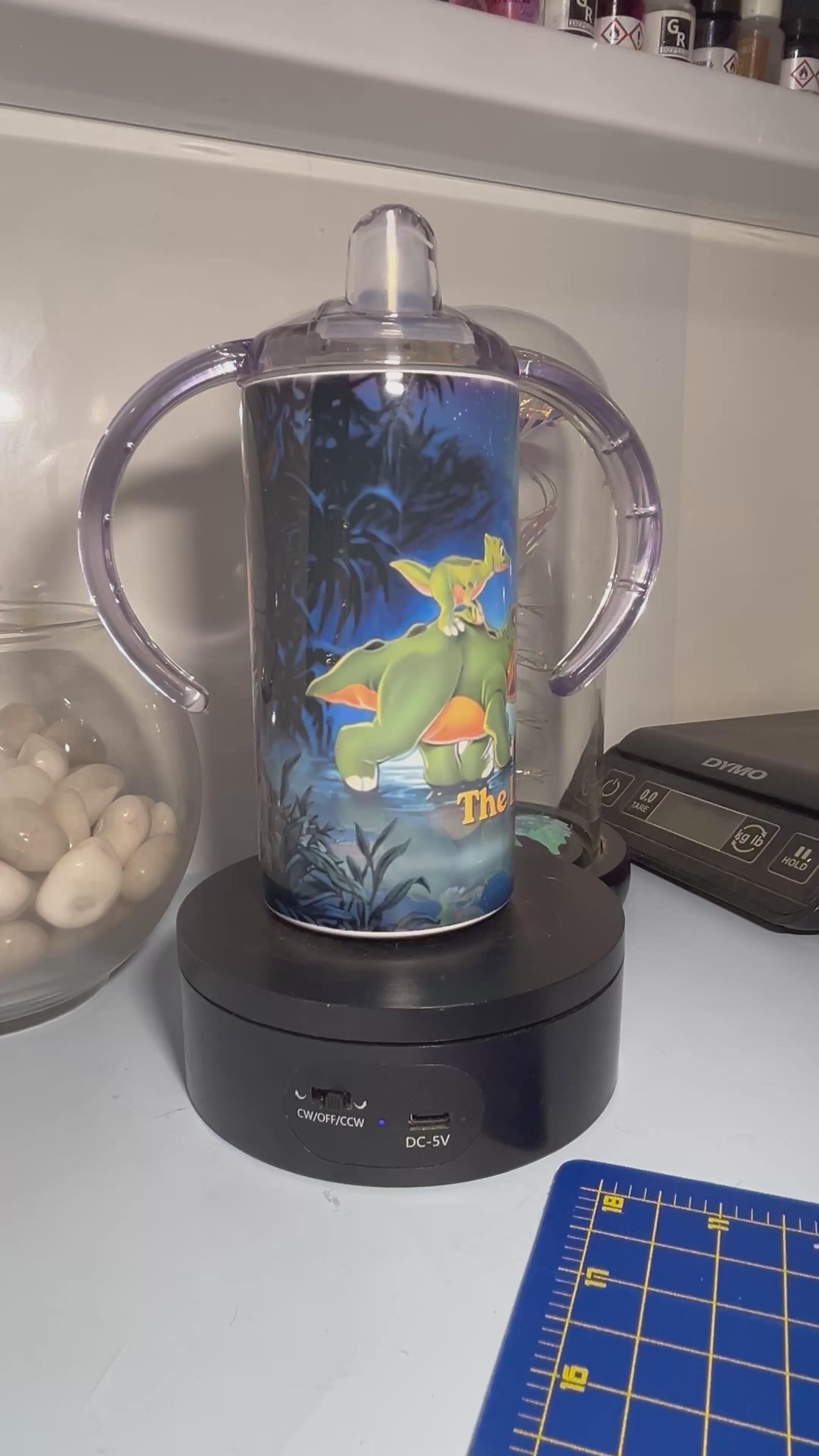 12oz Dinosaur Kids Sippy Cup Tumbler | Land Before Time Inspired/ 2 Lids, Straw
