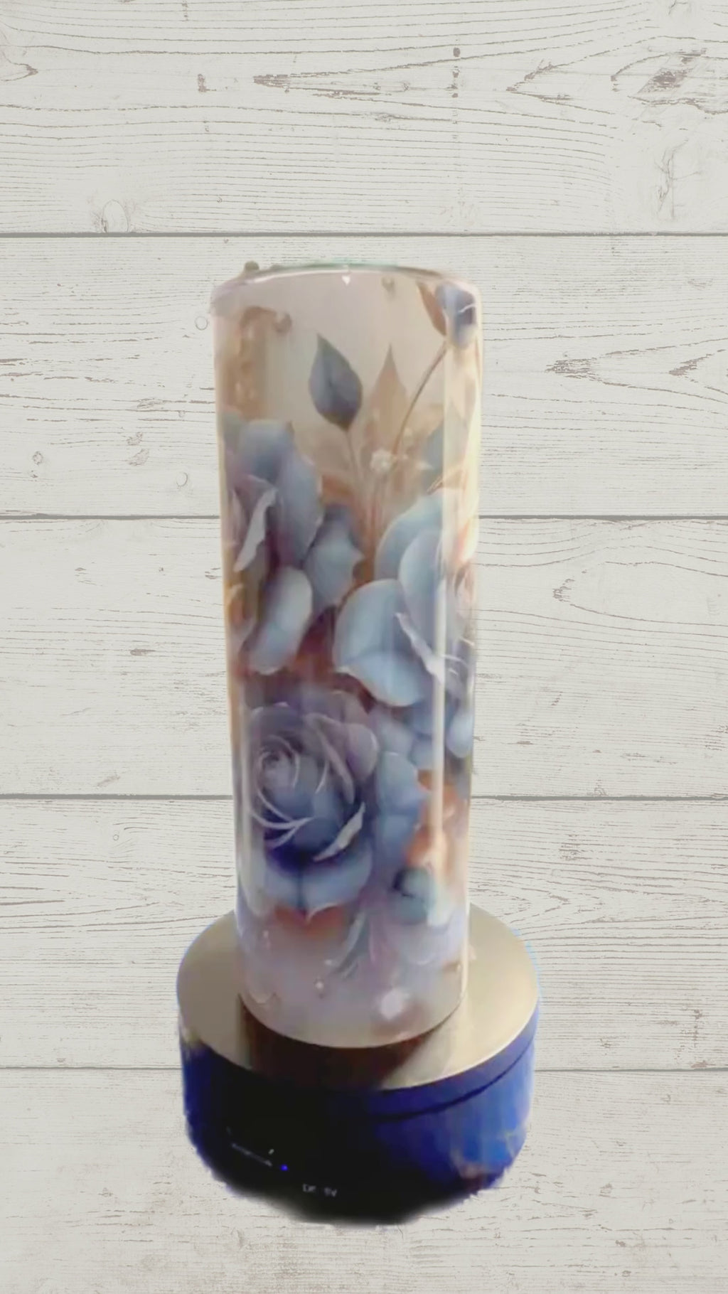 20 oz Stainless Steel Tumbler, Blue Rose Sublimated Tumbler