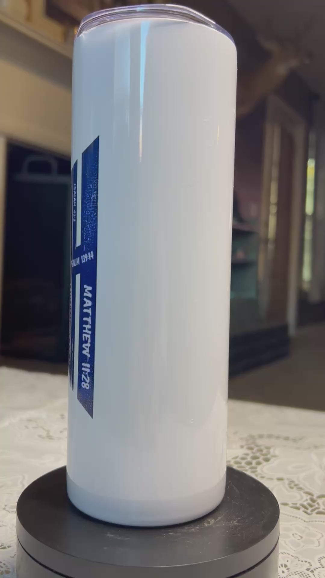 FAITH 20 oz. Stainless Tumbler with Multiple Bible Verses, Christian Tumbler