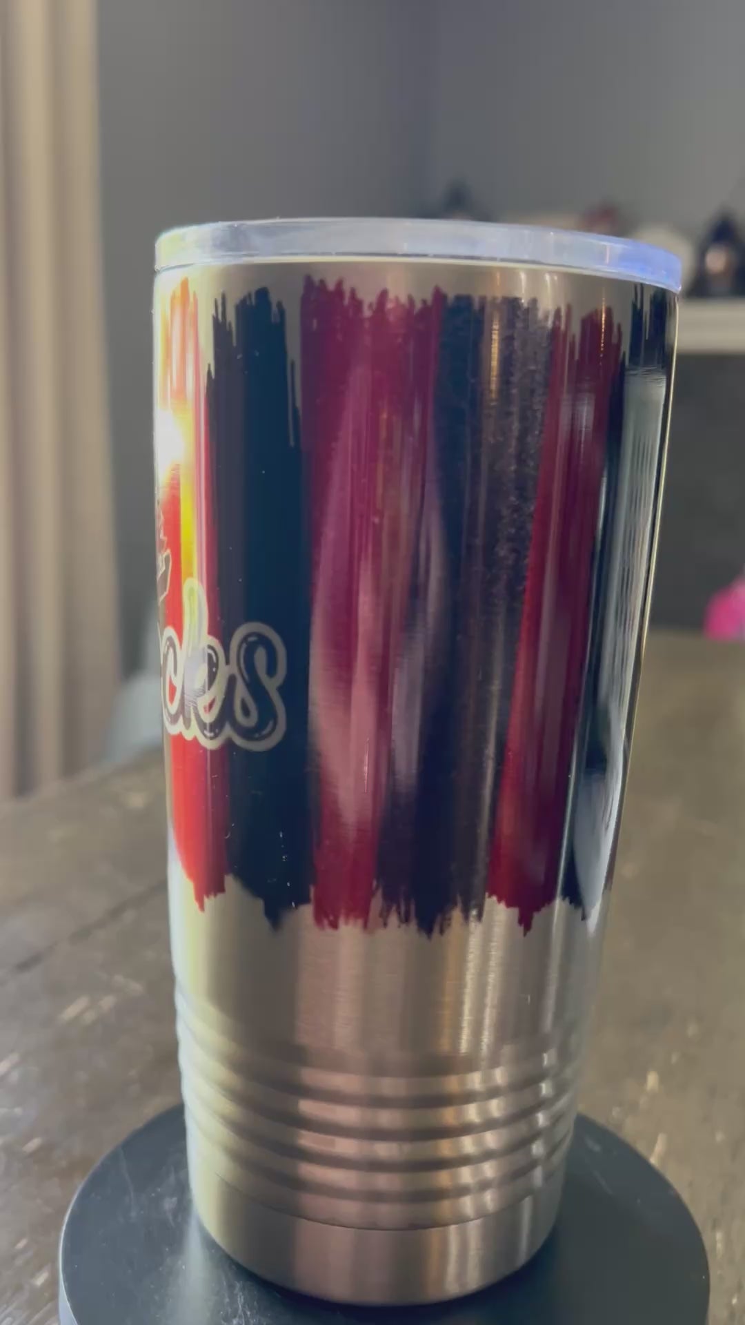 20 oz Sports Themed Polar Camel Tumbler w/Straw , Sports Themed Silver Tumbler